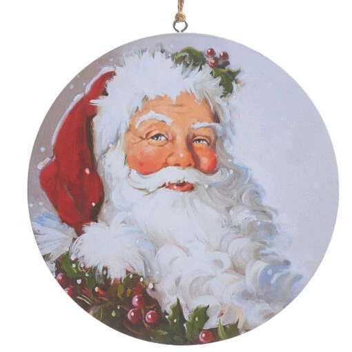 Santa Disc Ornament 10 Inch