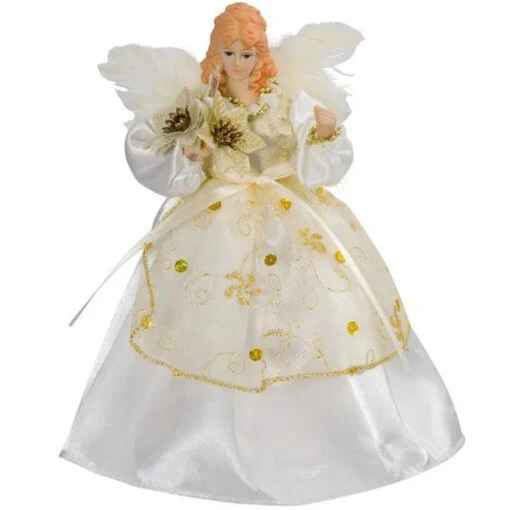 Kurt Adler - Ivory And Gold Angel Tree Topper