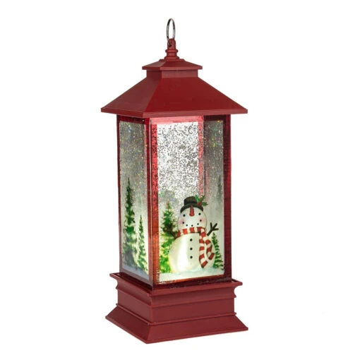 LED Snowman Lantern Shimmer