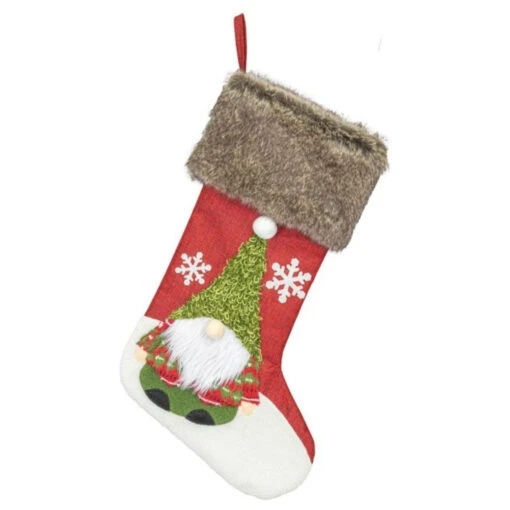 Kringle Gnome With Green Hat Stocking