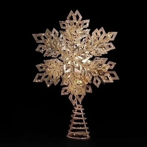 LED Snowflake Treetop With Timer, Plug-in