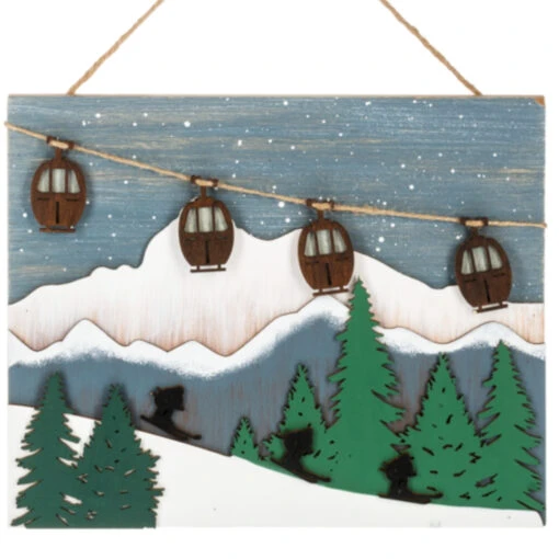 Ski Slopes Lasercut Layered Wall Plaque