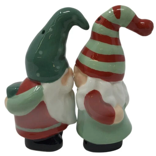 Merry Mistletoe Kissing Gnomes Salt & Pepper Set