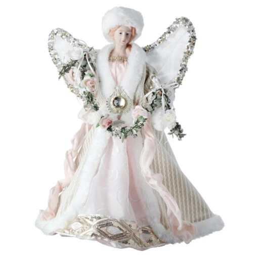 16" La Vie En Rose Angel With Garland