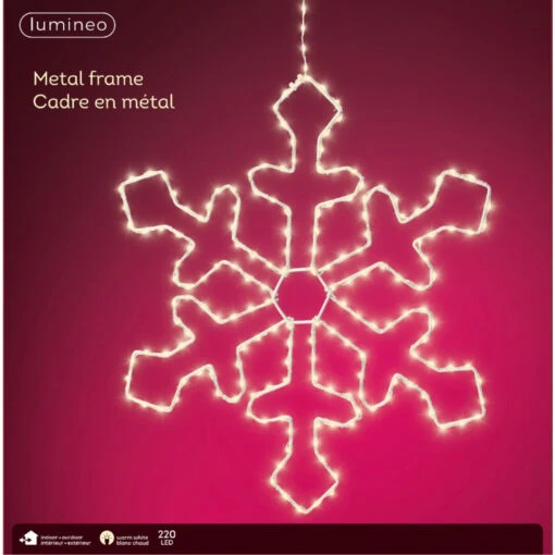 Lumineo 220 LED Warm White Metal Frame Snowflake