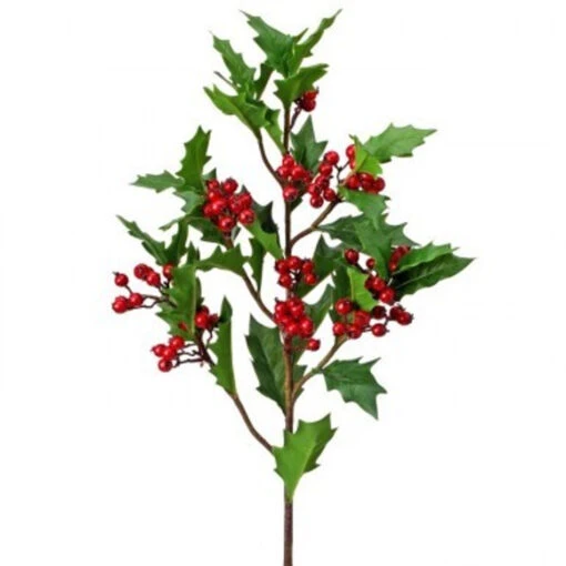 32" Natural Look Holly Berry Spray